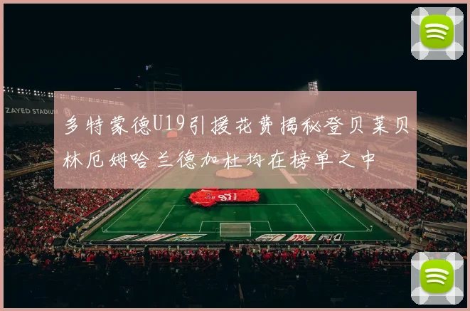 多特蒙德U19引援花费揭秘登贝莱贝林厄姆哈兰德加杜均在榜单之中
